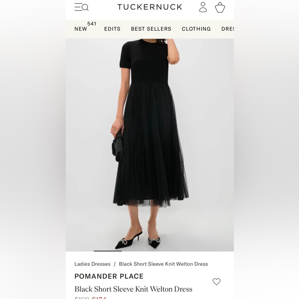 Pomander Place Black Midi Dress